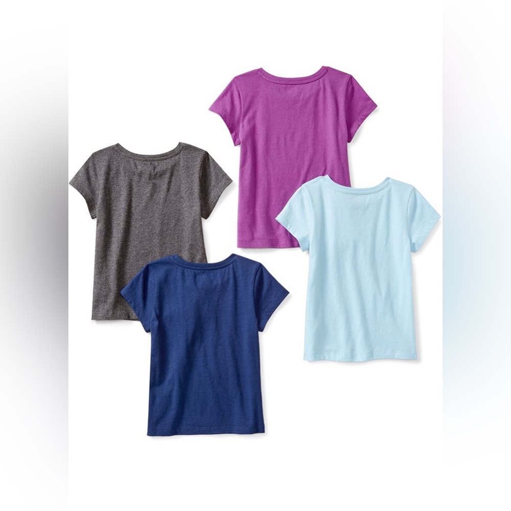 NWT Spotted Zebra Girls and Toddlers' Short-Sleeve T-Shirt Tops, Multipack 4 - Picture 2 of 5